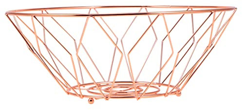 LABRIMP Rose Gold Iron Fruit Basket Multifunctional Snack Storage Rack Home Kitchen Desktop Vegetable Tray for Living Room Organization