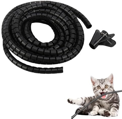HEOUCH 5 Pezzi Diraccogli Cavi Flessibile, Guaina Spiralata, Impediscono Animali di Masticare Spirale Cavi Elettrici, Diametro 10 Mm per Il Raggruppamento dei Cavi, Protezione dei Cavi Del Gestione