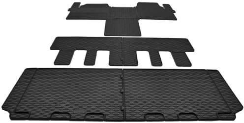 Mattenprofis Gummimatten Gummifussmatten kompatibel mit Ford Tourneo Custom NXN Komplett 8 Sitzer ab Bj.2024