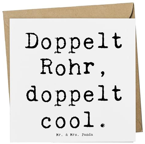 Mr. & Mrs. Panda Grußkarte Spruch Fagott Doppelt Cool - Geschenk, Musik, Instrument, Lernen, Glückwunschkarte, Klappkarte, Orchester, Musiker, anlasskarte, doppelkarte, doppeltes Rohrblatt, faltkarte