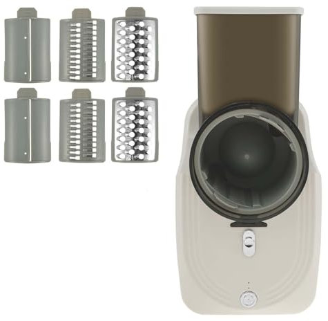 Rallador de queso eléctrico Rallador de queso eléctrico, máquina for hacer ensaladas, máquina for hacer ensaladas con 3 formas diferentes de cuchillas, cortadora de frutas y verduras eléctrica, tritur