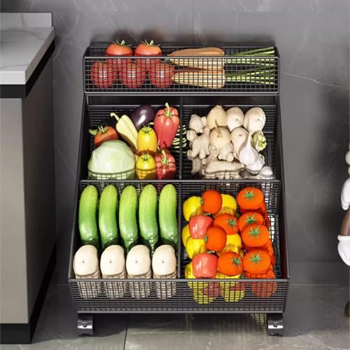 MTSYXYM Rayon des Snacks de supermarché Commercial Étagère De Supermarché,Rayon des Snacks de supermarché Panier de présentoir de collations sur Pied,pour la Cuisine Vente au détail.(Nero)