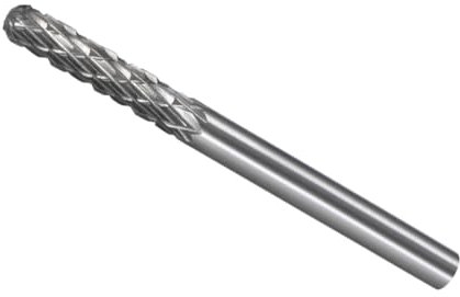 CoCud Tungsten Carbide Rotary Burrs File, 1/8 Shank 1/8 Dia, Double Cut Cylinder Shape Rotary Burrs Tool - (Applications: for Metal Carving)