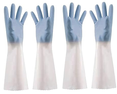Hoement Non-slip Housework Gloves 2 Pairs Kitchen Washing Gloves for Vegetable Cleaning Random Color