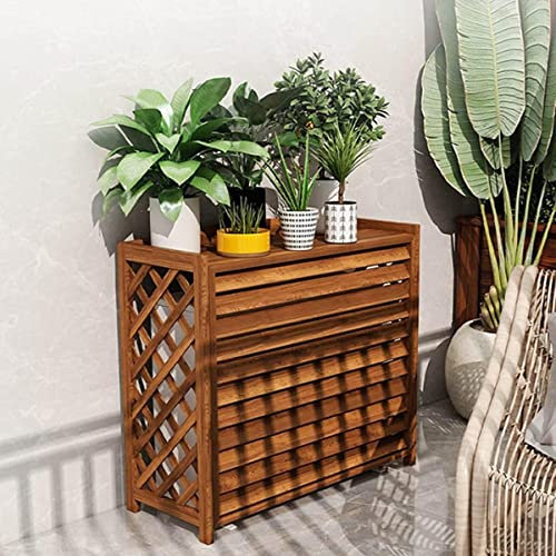 AILZCFX Holz-Klimaanlagen-Zaun-Abdeckung, Außenklimaanlagen-Abdeckung, Pflanzen-Display, Blumenregal-Fensterläden, Massivholz-Klimaanlagen-Außenabdeckung, Blumenständer, mit Lamellen, regensicheres