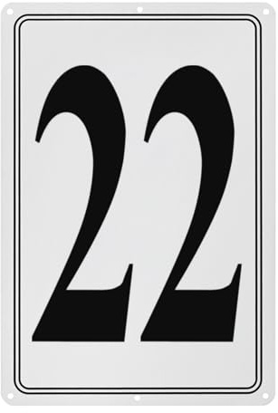 M METERXITY Aluminum Number Sign 22, 11.8 Inch House Numbers and Metal Letters, Parking Spot Letter Signs, Metal Letter Wall Decor for Garden/Door/Mailbox [Black Text On White]