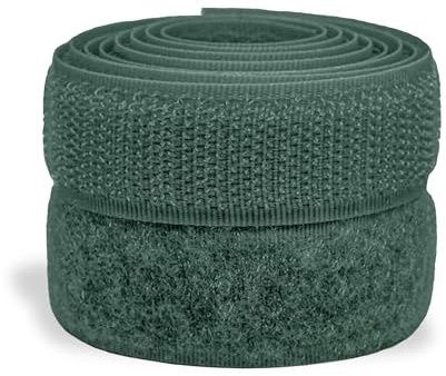 3/4 inch Kelly Green Sew on Hook and Loop Tape Non-Adhesive 1 Yd Thin Nylon Heavy Duty Strips Sewing Fastening Fabric Fastener Interlocking Set for Military Form Bags Clothes Shoes Backpacks DIY Craft