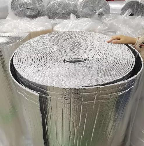 MOZ4dxy Isolierfolie Selbstklebende reflektierende Luftpolsterfolie Feuchtigkeitssperre for den Dachboden(1x10m/3.2x32.8ft)