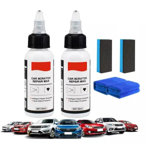 Pisheng Ultimate Paint Restorer, Car Scratch Repair Wax, Car Scratch Remover Repair Kit, Aluminium Oxide & Cerium Oxide Medium Grit, Compatible with Car Paint, Metal, Plastic, Rubber, 2set