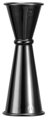 QIUYMGFG Cocteleras Cocktail Kit de Shot-Taza medidora de Acero Inoxidable, coctelera, Medida de Alcohol, Jigger, Utensilios de coctelería para Bar de Cocina(Black 30 60ml)