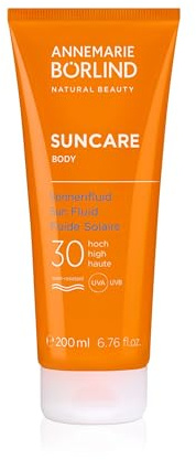 ANNEMARIE BÖRLIND SUNCARE BODY Sonnenfluid LSF30 200 ml | Mittlerer Sonnenschutz, UVA/UVB-Filter, Spendet Intensiv Feuchtigkeit, Wasserfeste Sonnencreme, Schutz vor UV, Leichte Textur