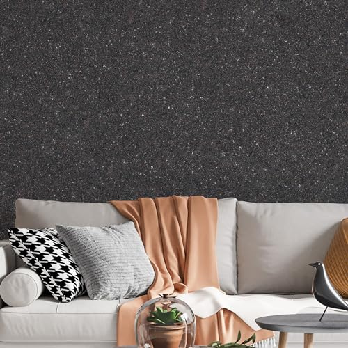 Belka B48 Schwarz Gold Tapete - Reine Baumwolle - Langlebig - Selbstklebend - Wärme- & Schalldämmend - Modern & Stilvoll, DIY Öko & Natürlich | ca. 15 qm (m²)