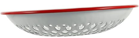 ABOOFAN Enamel Fruit Drain Basin Hollow Strainer Basket Red Multifunctional Food Washing Tray for Kitchen Table