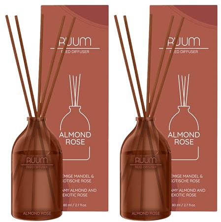 RUUM Duftvase Almond Rose (2er Pack) 80 ml - Edler Raumduft In Glasvase