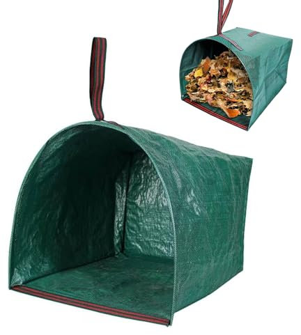 Riisoyu Sacs de Jardin, 150L Sac Dechets Verts de Jardin avec Poignées Pour Feuilles Déchets Débris Imperméable Sacs Poubelle de Jardin Réutilisables Sac déchet en PP durable Résistant à la Corrosion