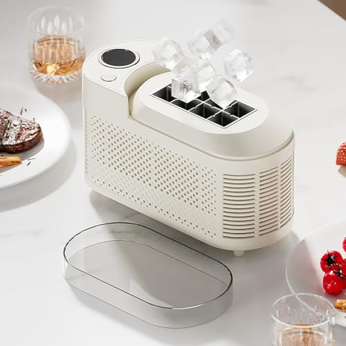 Macchina for il ghiaccio portatile - 8 cubetti in 10 minuti, piccolo design da banco con alimentazione CC 12V, mini macchine for cubetti di ghiaccio for casa, campeggio, ufficio, bar, feste, auto(6)
