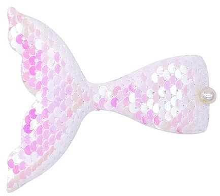Anevous 8 Stück Meerjungfrau Haarklammern Mädchen,Funkelnd Haarspangen,Niedlicher Haarschmuck,Pailletten Haarnadeln,Süße Haarclips,Zubehör für Frauen Mädchen Teenager Kleinkinder,Baby,Weiß