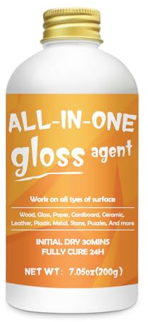 1DFAUL 200 ml Bastelkleber mit Glanzfinish, Lack und Versiegelung in einem, schnelltrocknend, kratz- und abriebfest, wasserfest, für Holz, Papier, Ton, Stoff und mehr.