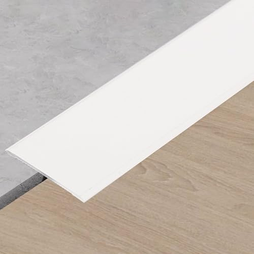KFGISD, Bande de Finition décorative Blanche for Sol, carrelage, Bois, stratifié, Vinyle, Bandes de Transition for Joints de Sol,Bandes de Transition de Sol(150cm (59))
