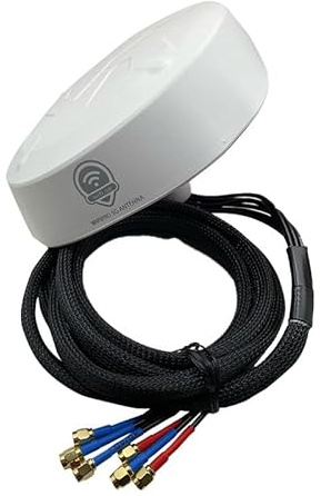5G Omnidirektionell Takantenn - 7 Kablar (4 LTE, 2 WiFi, 1 GPS), 10 dBi Förstärkning, IP68, Multiband 2G/3G/4G/5G, 19 × 5 cm