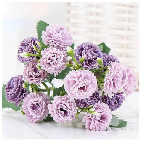 ROEUIPG Ramo de Lilas Artificiales for Boda, Flores Falsas de Seda Decorativas, decoración de auditorio, simulación de Planta de Lilas, Flor Morada y Rosa(Purple)