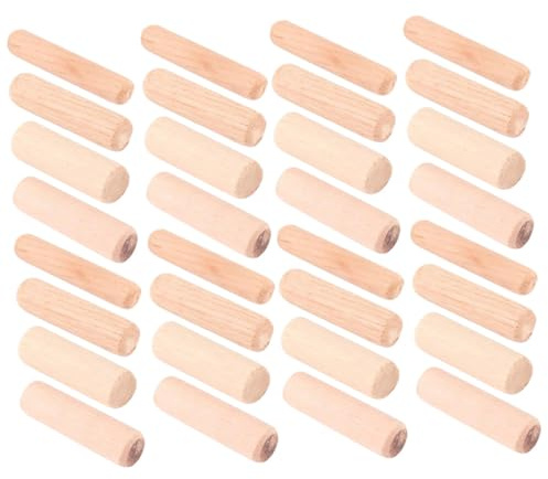 OUNONA 400 Stück Holzdübel Verschiedene Holzrundstäbe mit Rillen für Möbelmontage DIY Bastelprojekte Stabile Verbindung Möbelbau Holzleisten Reparatur Zubehör