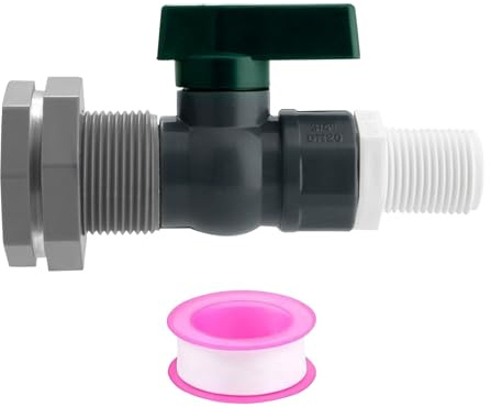 MZRAN 2. Set di montaggio per rubinetto in PVC per barili di acqua piovana include valvole connettori per tubi e nastro di tenuta per barili di pioggia Set di montaggio