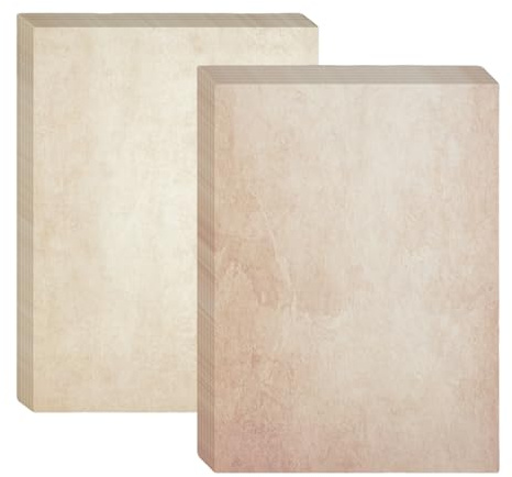60 Sheets Vintage Letter Papers DIN A4 Old Looking Antique Aged Letter Writing Paper Similar to Parchment Stationery Paper for Vintage Invites & Craft Certificates