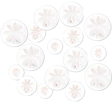 LALADEFIEE Molde para Galletas de Plástico Resorte Prensado, Set de 16 Piezas de 4x4 Cm, Molde para Fondant y Pasteles Creativos, Adecuado para Repostería Casera y Manualidades