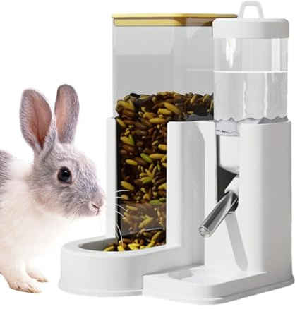 Beverino per criceti - Distributore d'acqua per roditori 10,5x11x15 cm, automatica per cibo e acqua 2 in 1 in PP e polistirolo | Per conigli criceti gerbilli cincillà idratazione casa viaggio