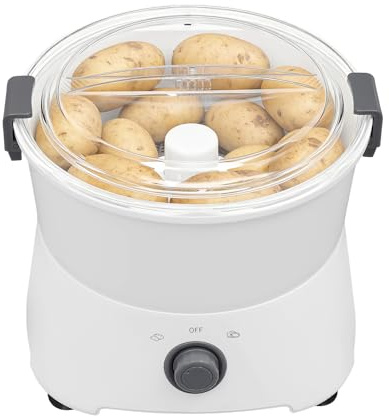 85 W Elektrisk potatisskalare, potatisskalare med blad av rostfritt stål, potatisskalare, skalningsmaskin, 0,8 kg kapacitet, skaltid 2–4 minuter, för kök, restauranger och snabbmatbutiker