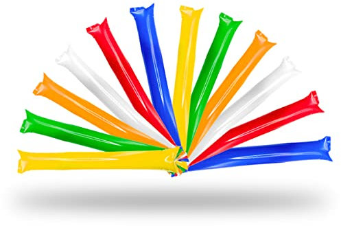 FUN FAN LINE - Pack 50 Pairs of Reusable Inflatable Clapping Sticks | Loud Thunder Sticks for Parties Football and Events | Sports and Celebrations Party Favors | Bam Bam Noisemaker (Multicolor)