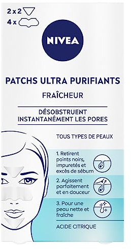 NIVEA - Ultra reinigendes Gesichtspflaster für Frische – entfernt Poren – entfernt Mitesser, Unreinheiten & überschüssiges Talg – gereinigte, saubere & frische Haut – Zitronensäure – alle Hauttypen