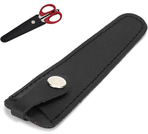 Borsa portatile per forbici parrucchiere in pelle PU nera – Custodia e professionale per strumenti salone, con supporto integrato, adatta a forbici fino a 7 pollici
