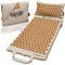 Glanzstück Berlin® Health Collection : tapis d'acupression XL original en lin, aide à soulager les tensions, les maux de dos, tapis de massage avec coussin (fonction chauffante) et sac, durable