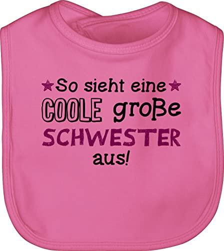 Baby Lätzchen - So sieht eine coole große Schwester aus - Unisize - Pink - schwestern beste babylätze big sister grosse sis geschenkideen+für+geschwister große+schwester+geschenk geschenke für