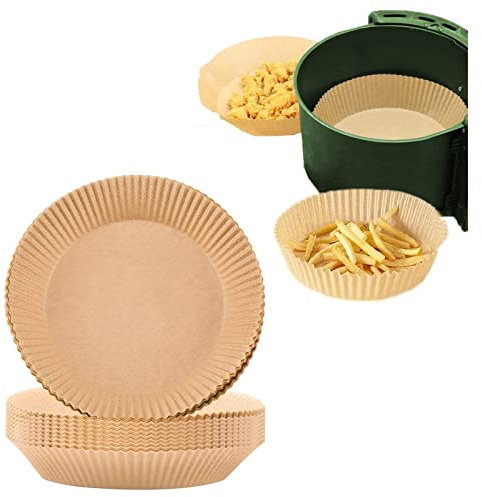 Aznze 50 pezzi di carta da forno, friggitrice ad aria rotonda, antiaderente monouso, impermeabile, resistente all'olio, non porosa, carta da forno, friggitrice ad aria calda, forno a microonde, BPAP01