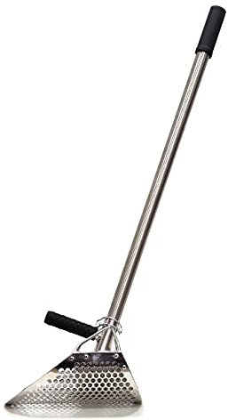 Pala Sand Scoop Empotec SE-2 con Asta da 80 cm Setaccio Sabbia Mare Metal Detector Acciaio Inox Traforata Ottima Qualità