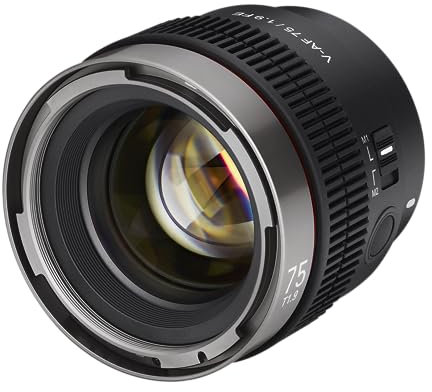 Samyang V-AF 75mm T1,9 FE für Sony E, Videoobjektiv, Auto Fokus Objektiv, Cine Lens 8K Unterstützung, Anamorphic kompatibel, Custom Switch und Custom Button
