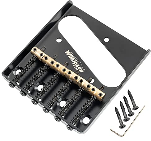 Wilkinson WOT02 54mm Vintage TL Steg 6 Messing Saitenreiter Schwarz | für T Style E-Gitarre