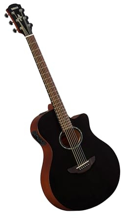 YAMAHA APX600M Guitarra Electroacústica – Acabado Mate, Cuerpo delgado Thinline, Escala 25”, Tapa Maciza, Previo System65 con EQ y Afinador – Smokey Black