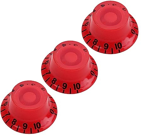 Toyvian 3 Stücke Volumen Tone Control Knöpfe Gitarre Ersatz Teile Kunststoff Gd38 Rot Brief Knöpfe