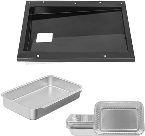WELL GRILL Ersatzteile für Weber Spirit 300 Series Gasgrills, 69804 Fettauffangwanne mit 83156 Edelstahl Tropfschale & 6415 Aluschalen Liners für Spirit E-310 E-320 E-330 S-310 S-320 S-330
