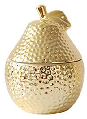 Dispensador azucarero,bote condimento, Azucarero dorado con tapa, azucarero for decoración del hogar, salero en forma de fruta, caja de condimentos, tarros de especias, caja de especias de cerámica co