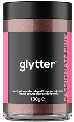Glytter Glitzerpulver (PINK), Dekopulver für ca. 1000 Drinks und Cocktails | essbarer Glitzer zur Dekoration von Getränken und Flüssigkeiten , geschmacksneutral