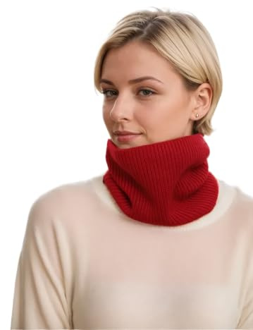 Prettystern Rippstrick Herren Damen Kaschmir Loop Schal Cashmere Krageneinsatz Rundschal Winter Rollkragen Schlauch-Schal