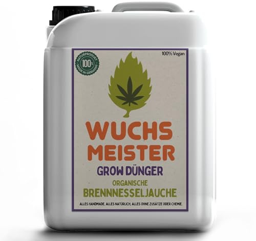 WUCHSMEISTER Cannabis Dünger - Brennnesseljauche Handmade organischer Dünger aus Brennnesseln - BIOlogischer NPK-Dünger für Cannabis Grow & Bloom - All in One - Indoor, Outdoor & Autoflower 5 Liter