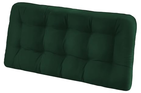 Tufted Bench Cushions for Outdoor Furniture, 44 x 19 Porch Swing Cushions Filled with Foam, Overstuffed Patio Cushions for Bench Loveseat with 2-3 Seats,Thick and Water Resistant, Forest Green