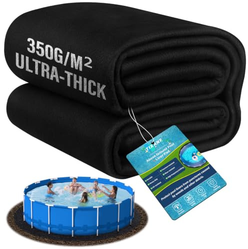 TIXANF 300 g/m² dickere 3,6 m Poolfolie, nahtlos, oberirdische Poolfolie, vorgeschnittene, robuste, runde Poolfolie, langlebiges Geotextil-Material, Pannenschutz, verlängert die Lebensdauer der