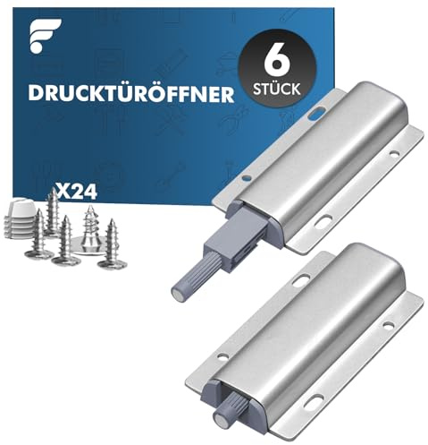 shinfly 6 Stück Push to Open, Drucktüröffner mit 24 Stück schrauben, drucköffner Schrank Magnet Türöffner Schubladen Drucköffner Schranktür Magnet Schnäpper